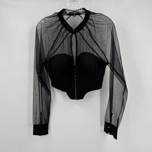 Kaylee Kollection Womens Top Size M‎ Sheer Mesh Whimsigoth Fairygrunge Y2K Club